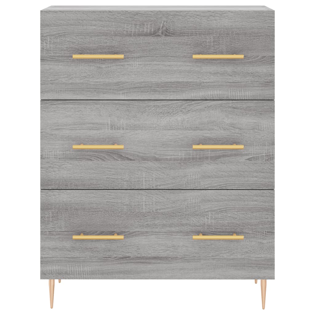 Highboard Grey Sonoma 69,5x34x180 cm Engineered Wood