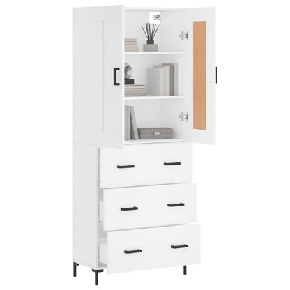 Highboard White 69,5x34x180 cm Engineered Wood