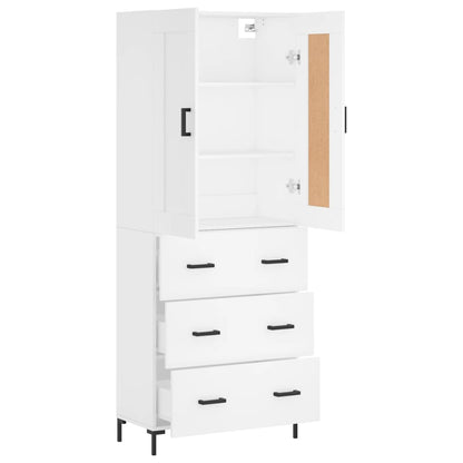 Highboard White 69,5x34x180 cm Engineered Wood