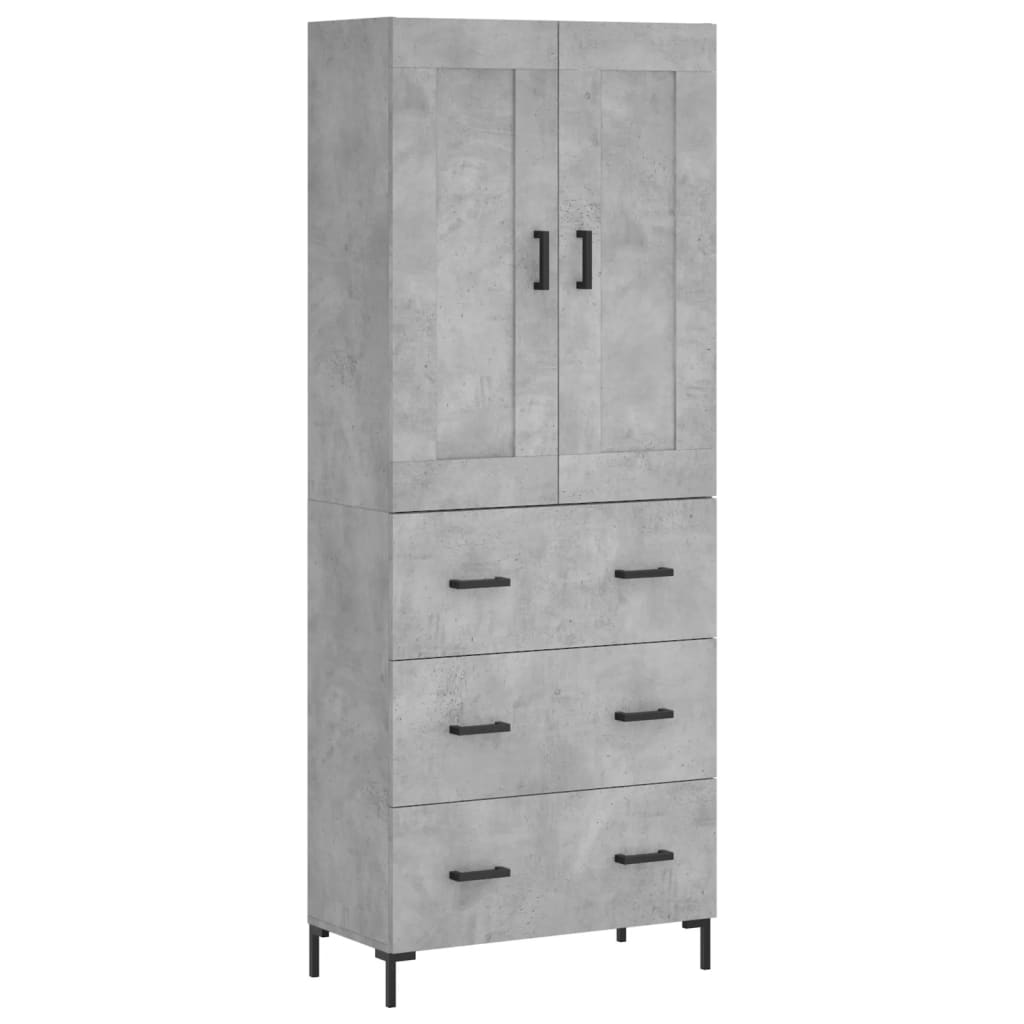 Highboard Concrete Grey 69,5x34x180 cm Engineered Wood