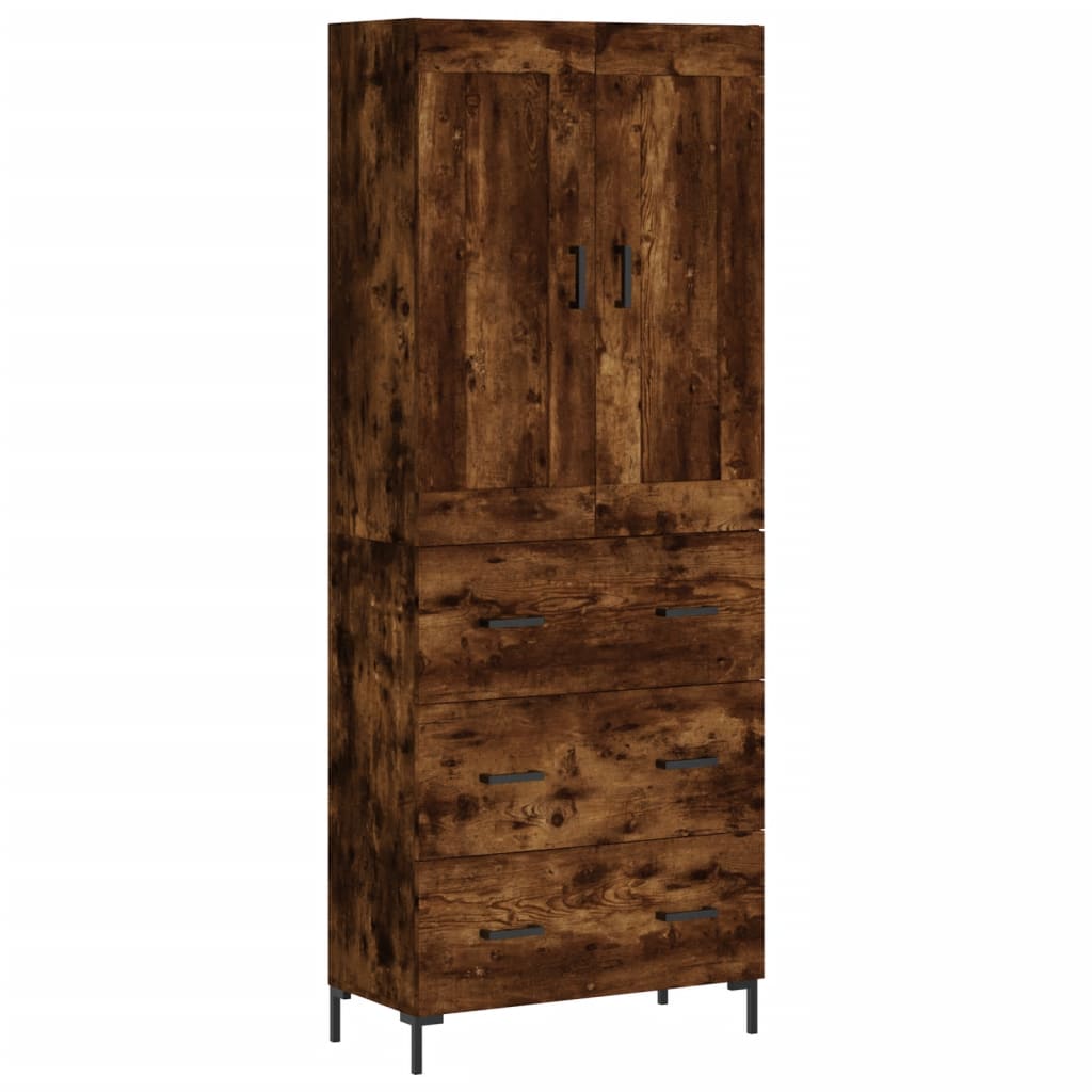 Highboard Smoked Oak 69,5x34x180 cm Engineered Wood
