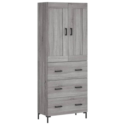 Highboard Grey Sonoma 69,5x34x180 cm Engineered Wood