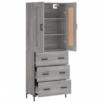 Highboard Grey Sonoma 69,5x34x180 cm Engineered Wood
