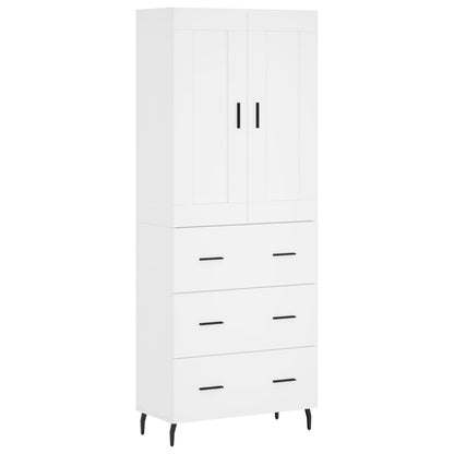 Highboard White 69,5x34x180 cm Engineered Wood