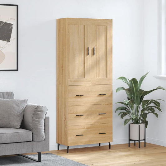 Highboard Sonoma Oak 69,5x34x180 cm Engineered Wood