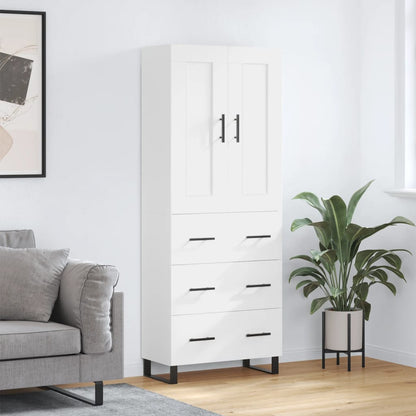 Highboard White 69,5x34x180 cm Engineered Wood
