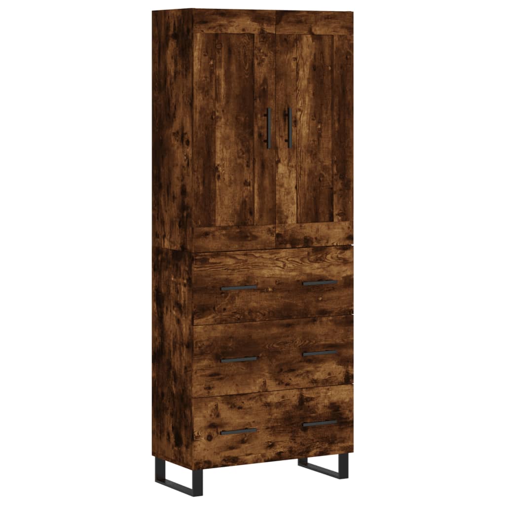 Highboard Smoked Oak 69,5x34x180 cm Engineered Wood