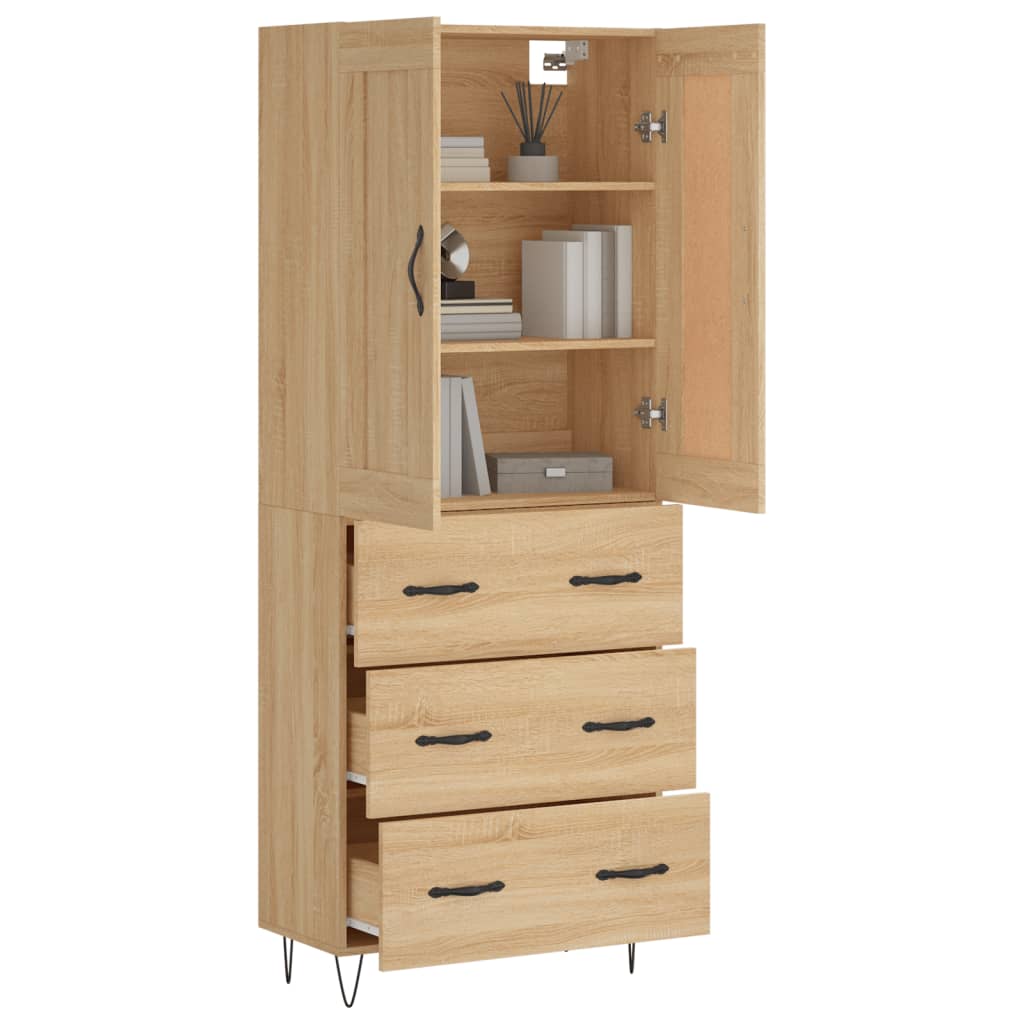 Highboard Sonoma Oak 69,5x34x180 cm Engineered Wood
