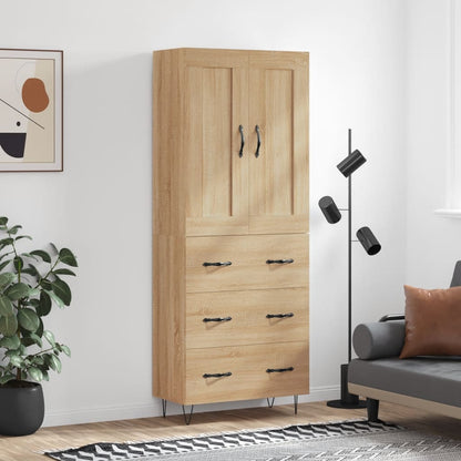 Highboard Sonoma Oak 69,5x34x180 cm Engineered Wood