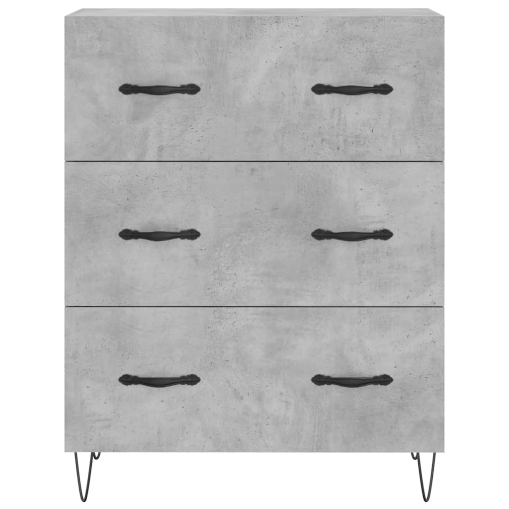 Highboard Concrete Grey 69.5x34x180 cm Engineered Wood