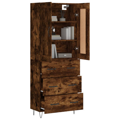 Highboard Smoked Oak 69,5x34x180 cm Engineered Wood