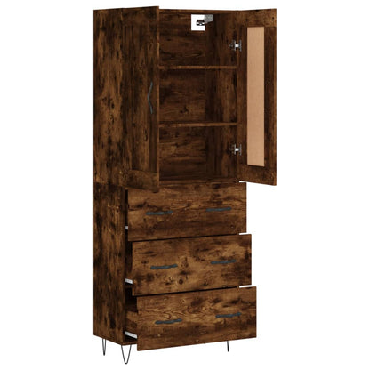Highboard Smoked Oak 69,5x34x180 cm Engineered Wood