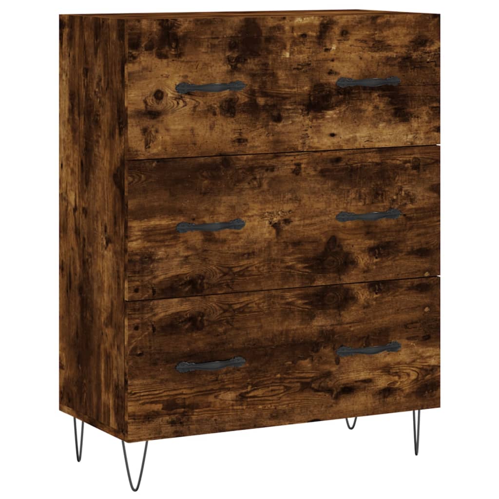 Highboard Smoked Oak 69,5x34x180 cm Engineered Wood