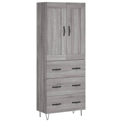 Highboard Grey Sonoma 69.5x34x180 cm Engineered Wood