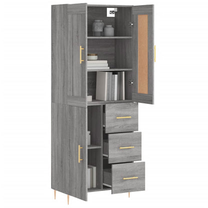 Highboard Grey Sonoma 69,5x34x180 cm Engineered Wood