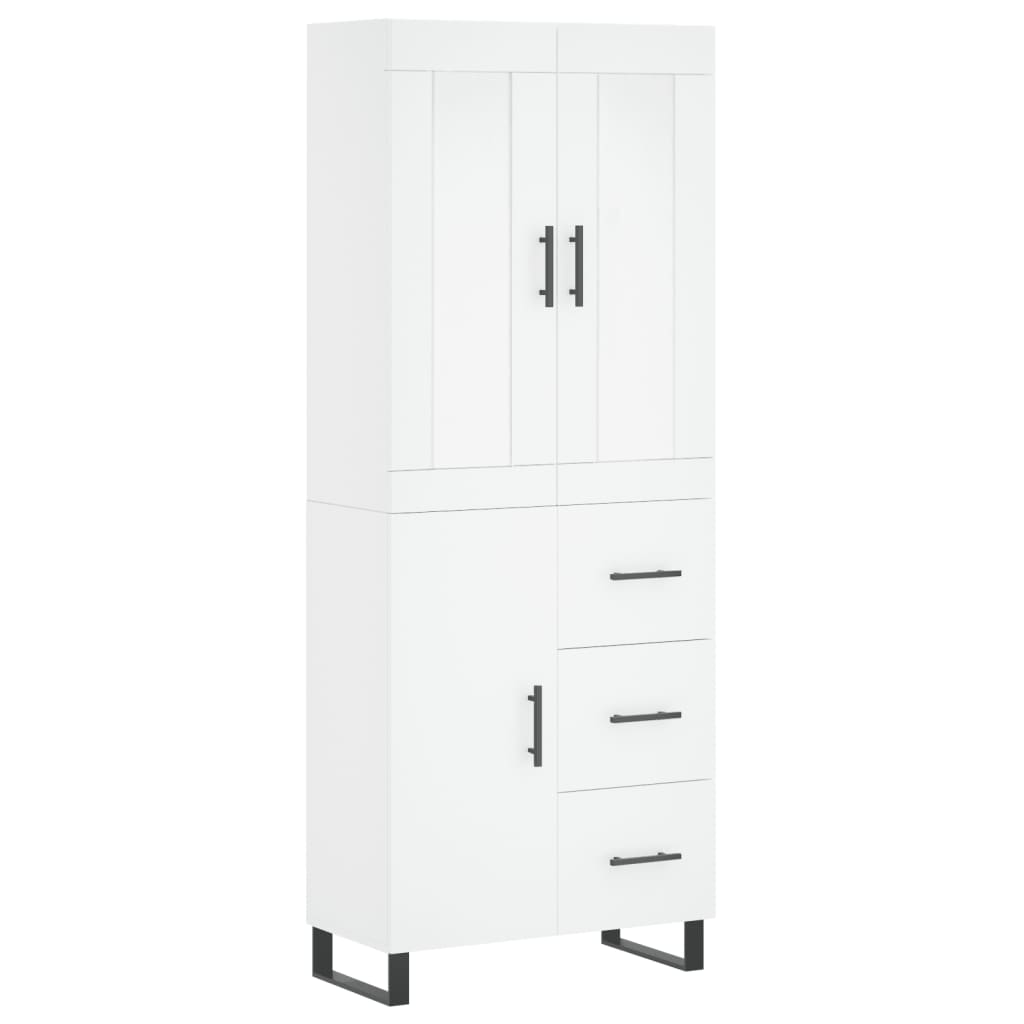 Highboard White 69,5x34x180 cm Engineered Wood