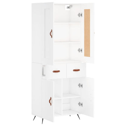 Highboard White 69.5x34x180 cm Engineered Wood