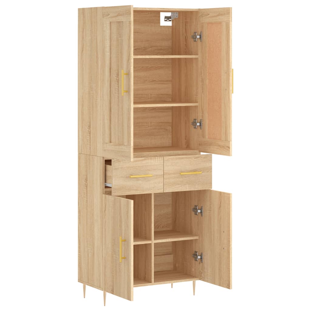 Highboard Sonoma Oak 69.5x34x180 cm Engineered Wood