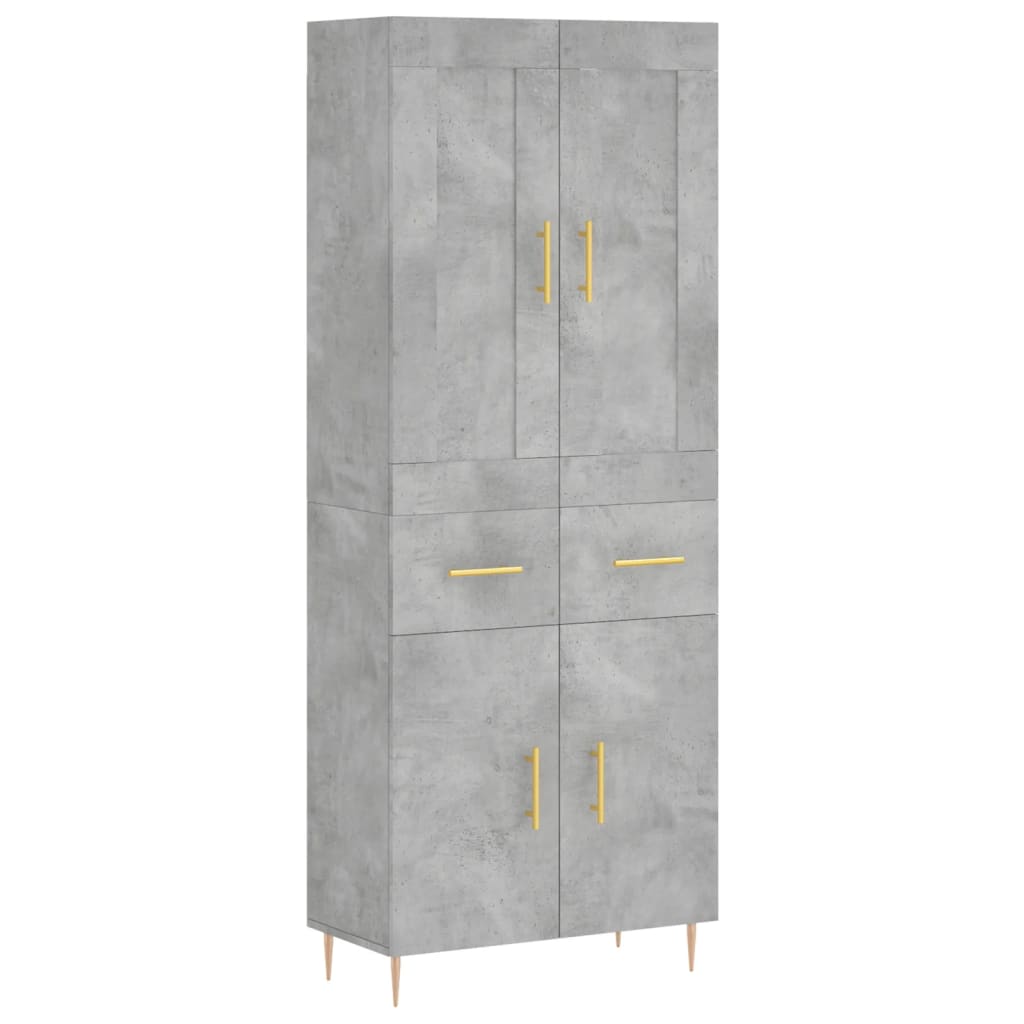 Highboard Concrete Grey 69,5x34x180 cm Engineered Wood