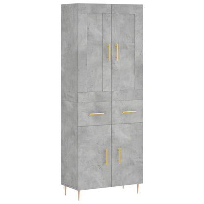 Highboard Concrete Grey 69,5x34x180 cm Engineered Wood