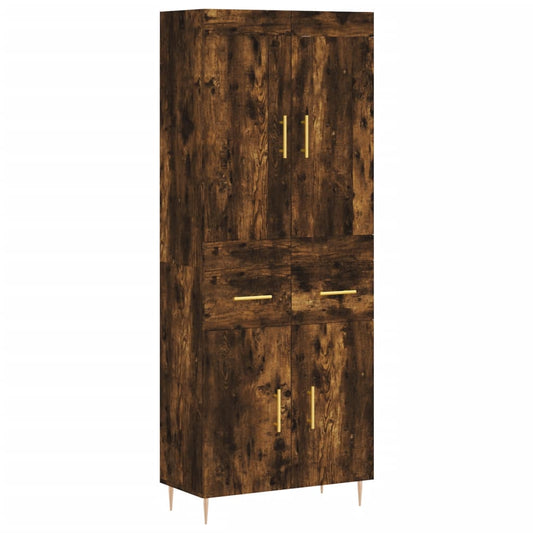Highboard Smoked Oak 69,5x34x180 cm Engineered Wood