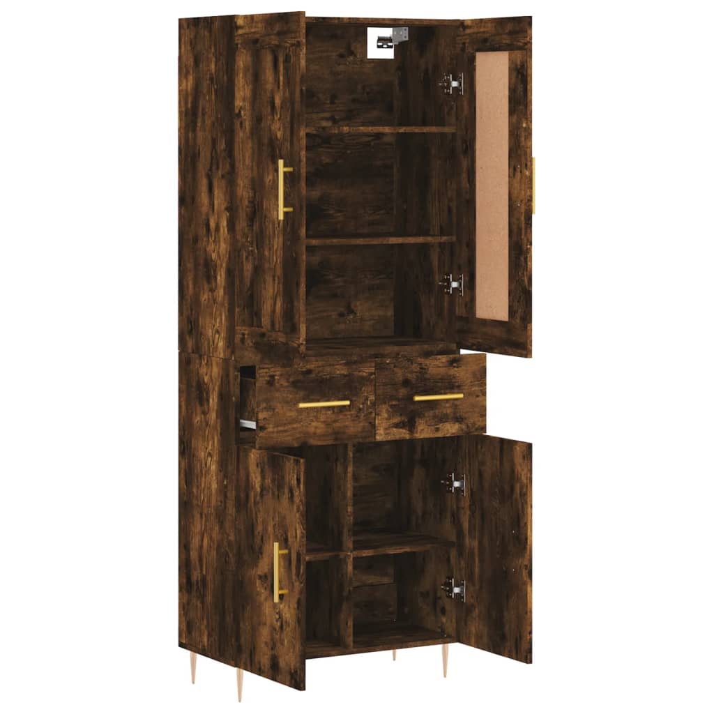 Highboard Smoked Oak 69,5x34x180 cm Engineered Wood