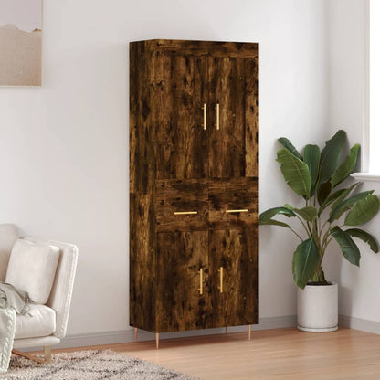 Highboard Smoked Oak 69.5x34x180 cm Engineered Wood
