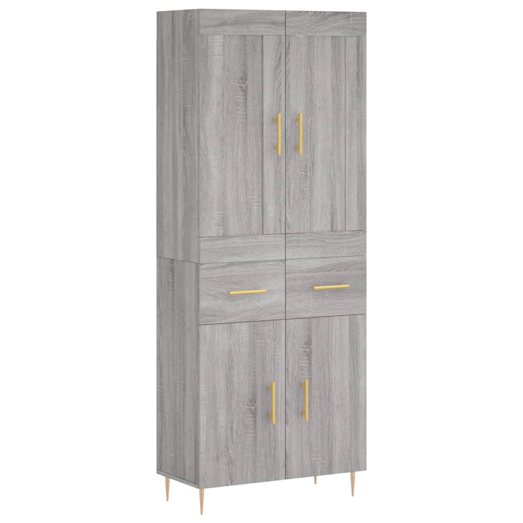 Highboard Grey Sonoma 69,5x34x180 cm Engineered Wood