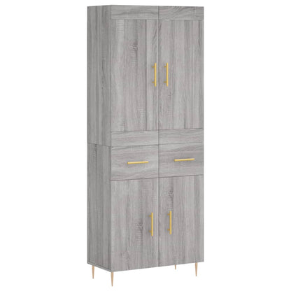 Highboard Grey Sonoma 69,5x34x180 cm Engineered Wood