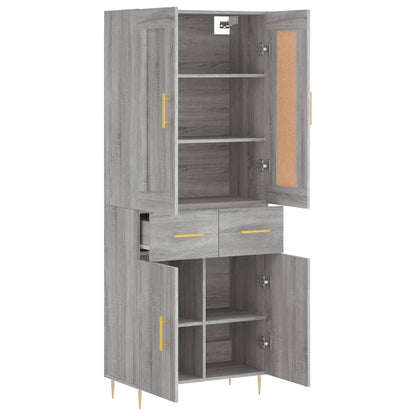 Highboard Grey Sonoma 69,5x34x180 cm Engineered Wood