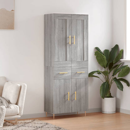 Highboard Grey Sonoma 69,5x34x180 cm Engineered Wood