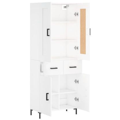 Highboard White 69,5x34x180 cm Engineered Wood