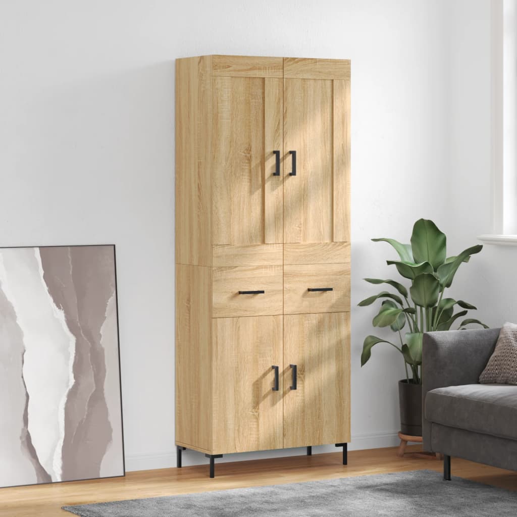 Highboard Sonoma Oak 69,5x34x180 cm Engineered Wood