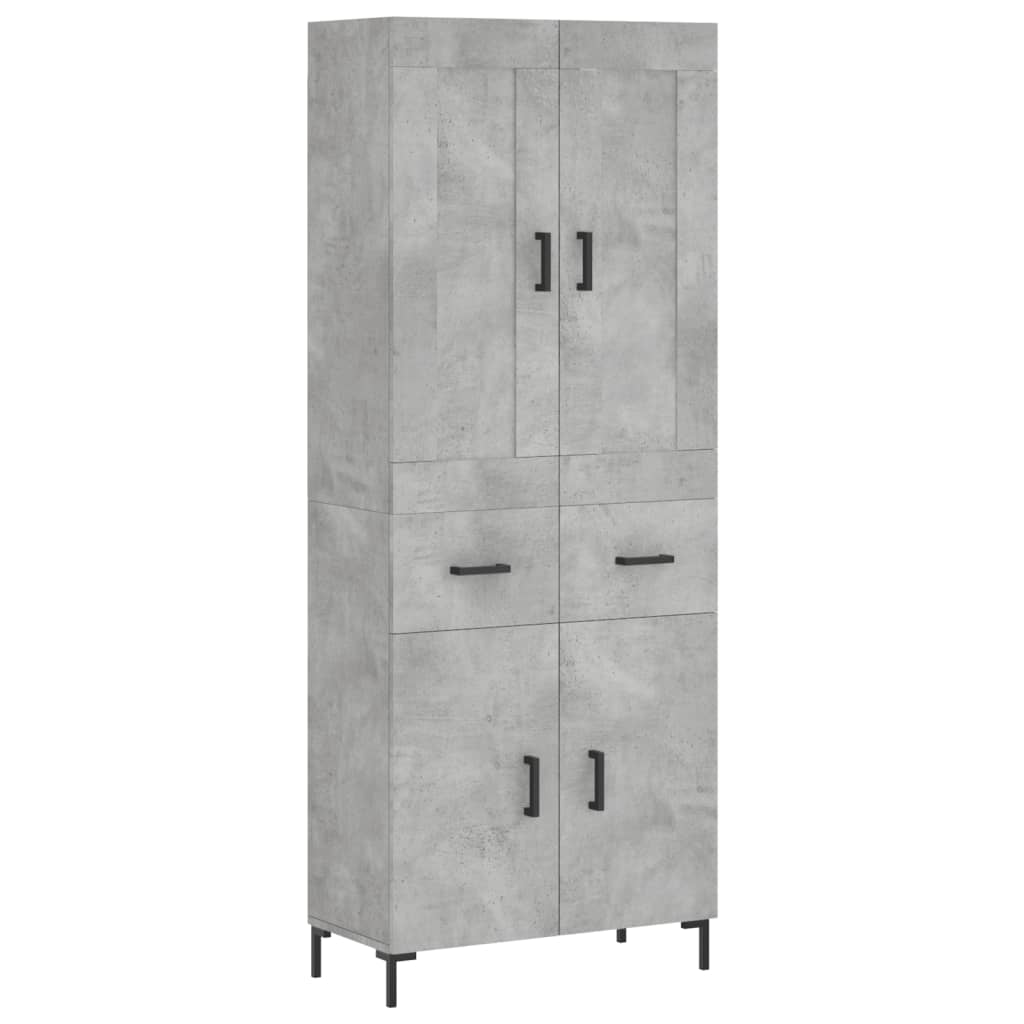 Highboard Concrete Grey 69,5x34x180 cm Engineered Wood
