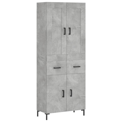 Highboard Concrete Grey 69,5x34x180 cm Engineered Wood