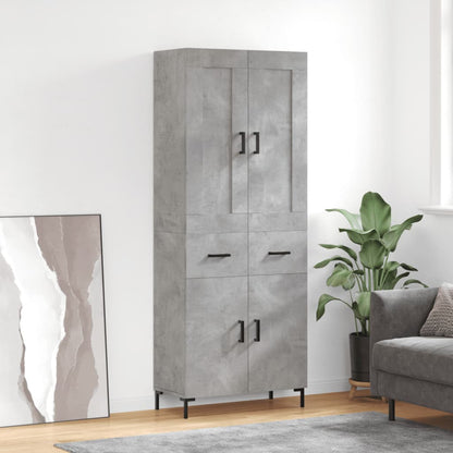 Highboard Concrete Grey 69,5x34x180 cm Engineered Wood