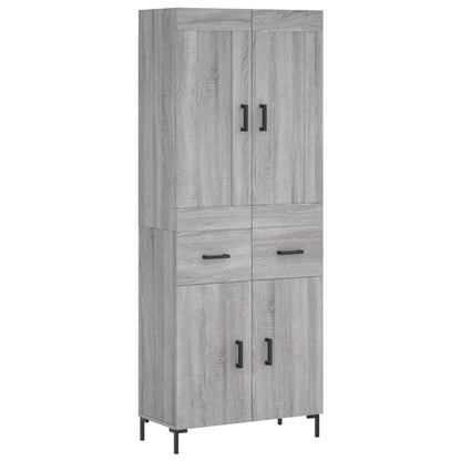 Highboard Grey Sonoma 69,5x34x180 cm Engineered Wood