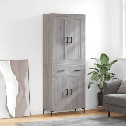 Highboard Grey Sonoma 69,5x34x180 cm Engineered Wood