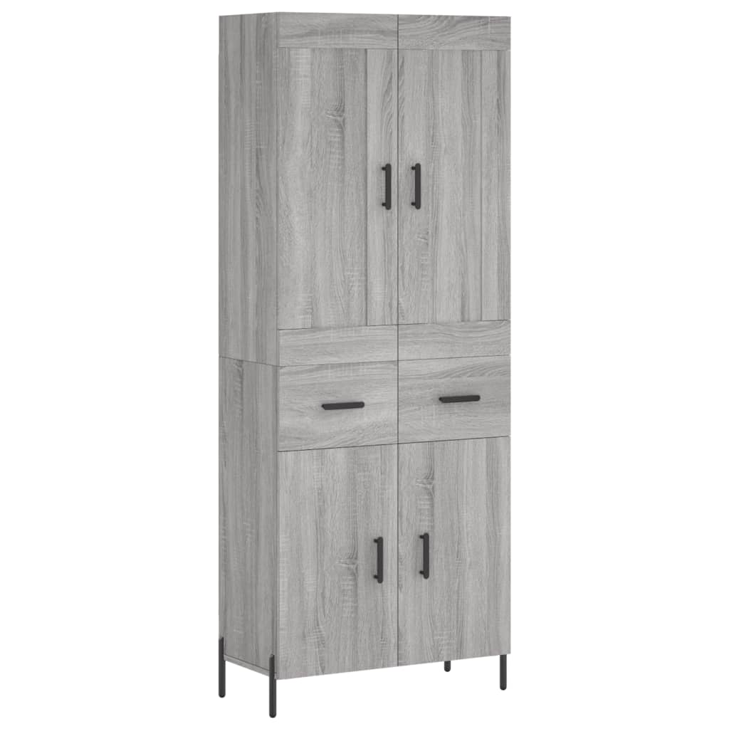 Highboard Grey Sonoma 69,5x34x180 cm Engineered Wood