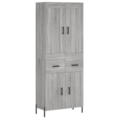 Highboard Grey Sonoma 69,5x34x180 cm Engineered Wood