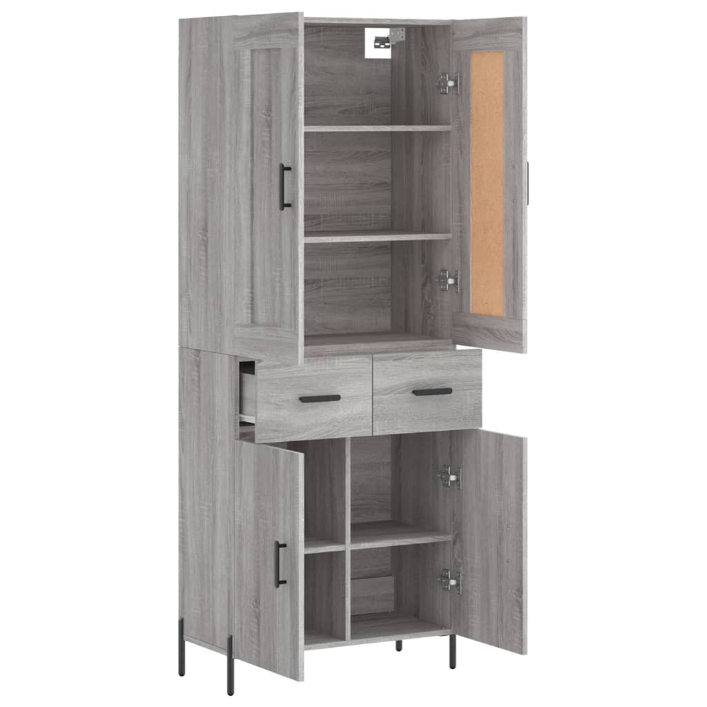 Highboard Grey Sonoma 69,5x34x180 cm Engineered Wood