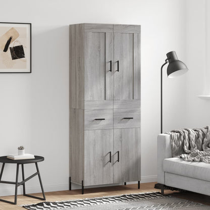 Highboard Grey Sonoma 69,5x34x180 cm Engineered Wood