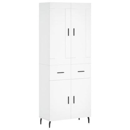 Highboard White 69,5x34x180 cm Engineered Wood