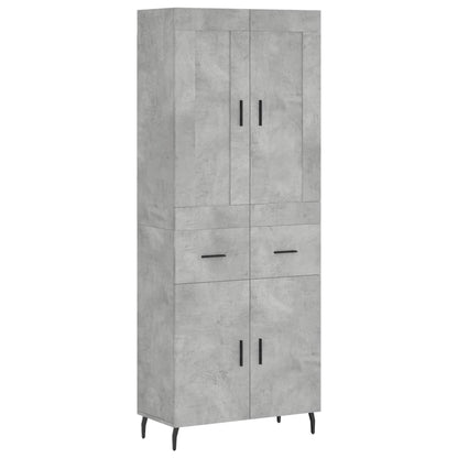 Highboard Concrete Grey 69,5x34x180 cm Engineered Wood