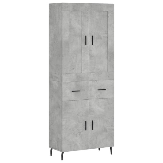 Highboard Concrete Grey 69,5x34x180 cm Engineered Wood