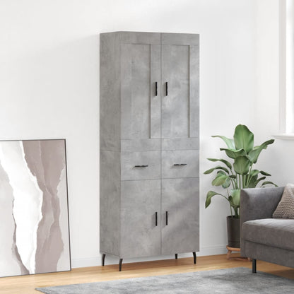 Highboard Concrete Grey 69,5x34x180 cm Engineered Wood