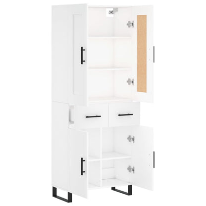 Highboard White 69.5x34x180 cm Engineered Wood