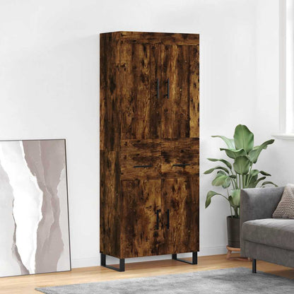 Highboard Smoked Oak 69,5x34x180 cm Engineered Wood