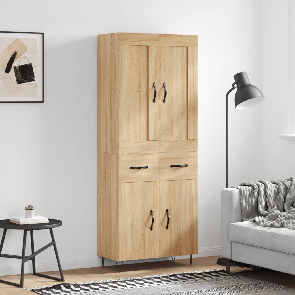 Highboard Sonoma Oak 69.5x34x180 cm Engineered Wood