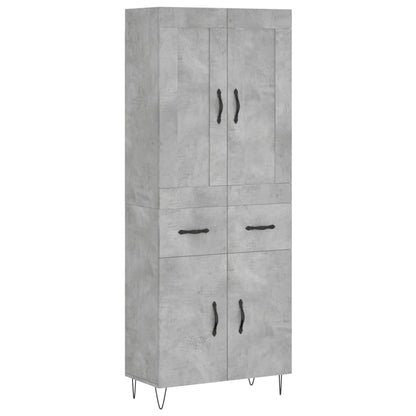 Highboard Concrete Grey 69,5x34x180 cm Engineered Wood